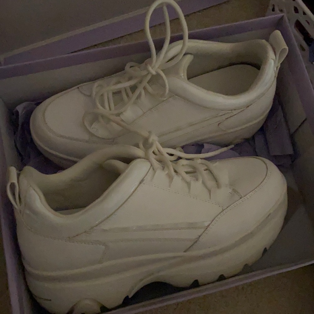 Madden girl white platform sneakers